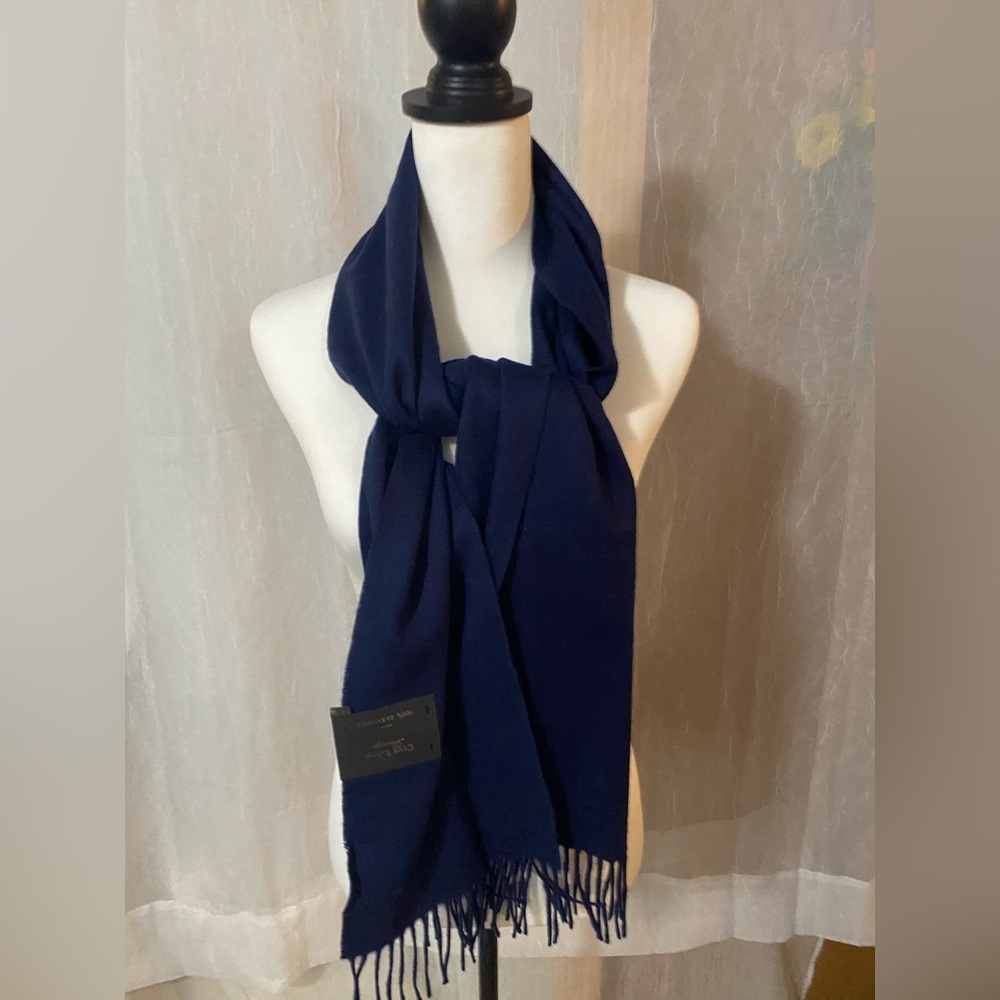 Club Room Luxury Navy Blue Cashmere Scarf